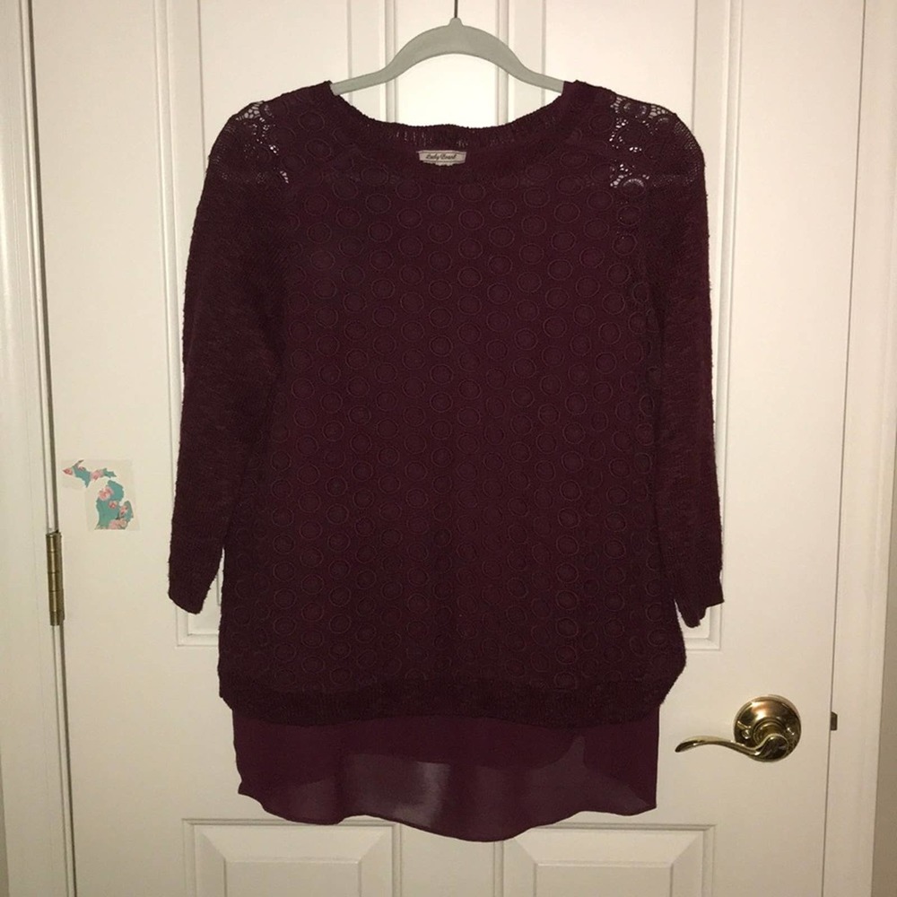 Lucky Brand burgundy sweater small